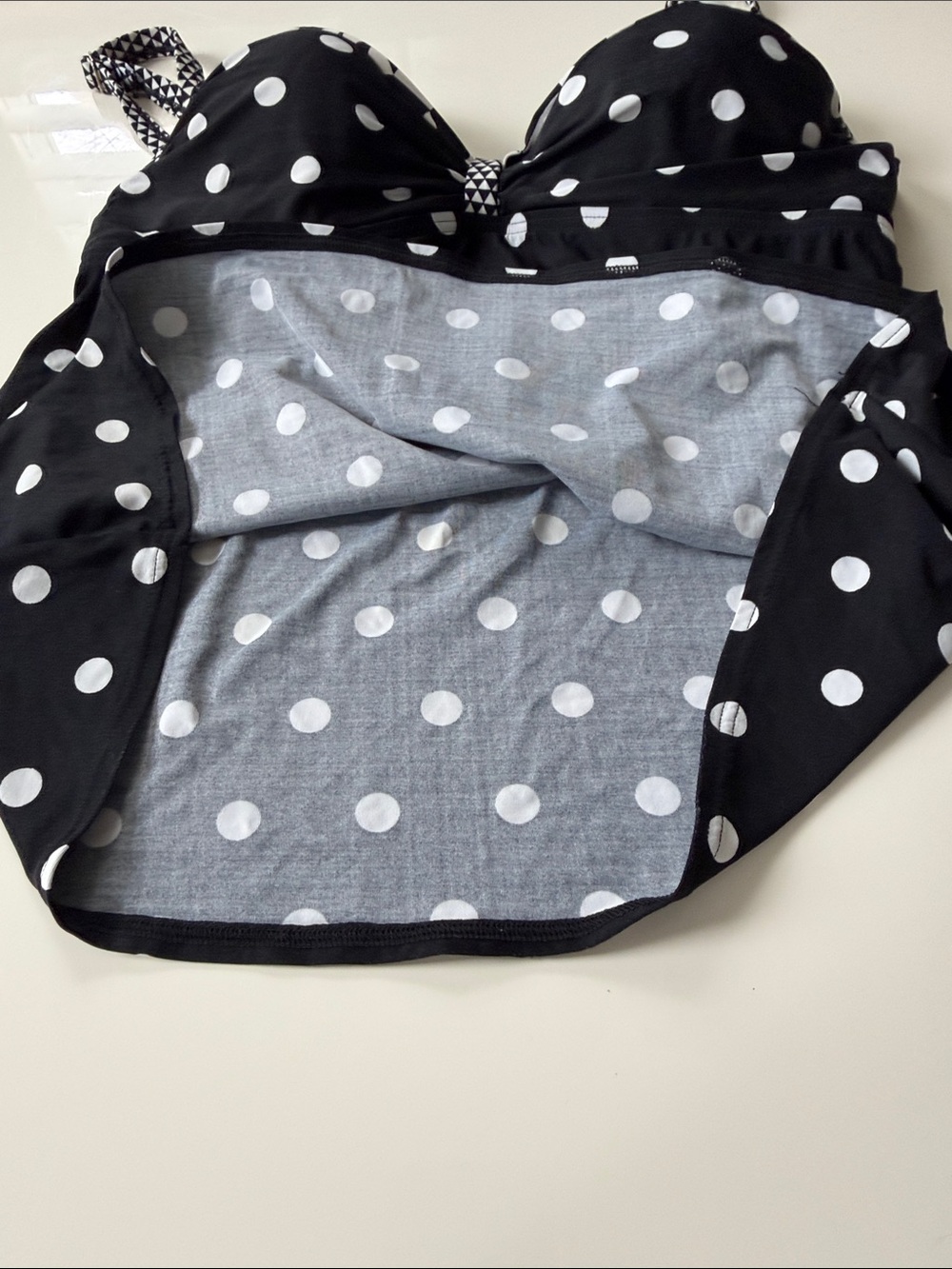 Coco Reef Black and White Polka Dot Tankini Top - Picture 5 of 10